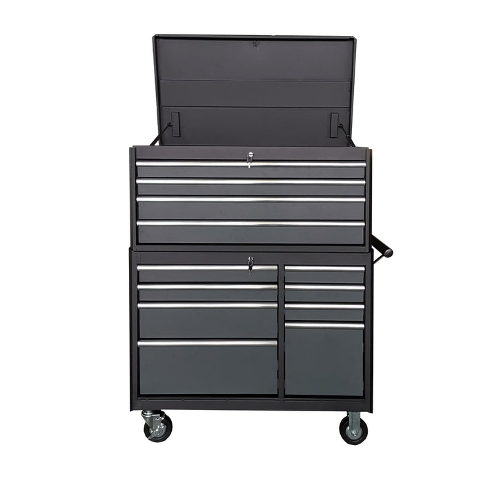 41" Tool Chest with 12 Drawers, Heavy-Duty Powder Coated Finish, 1000lb capacity, Gas Strut Lid Support