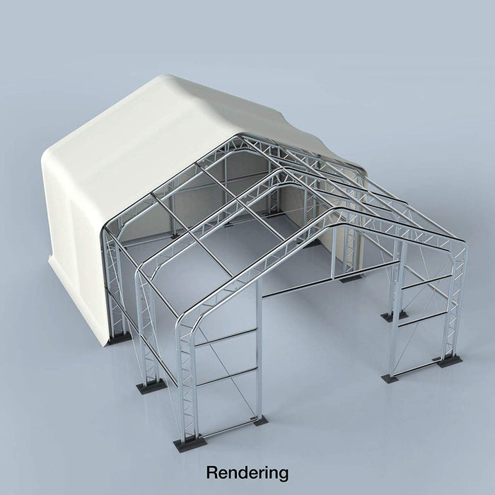30' x 40' Dual Truss Prefab Shelter with Heavy Duty 17oz PVC Fabric