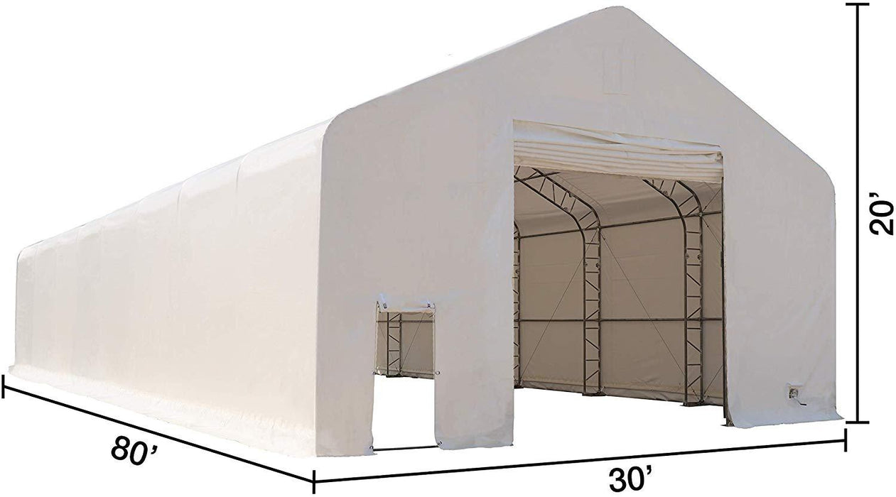 30' x 80' Dual Truss Prefab Shelter with Heavy Duty 17oz PVC Fabric