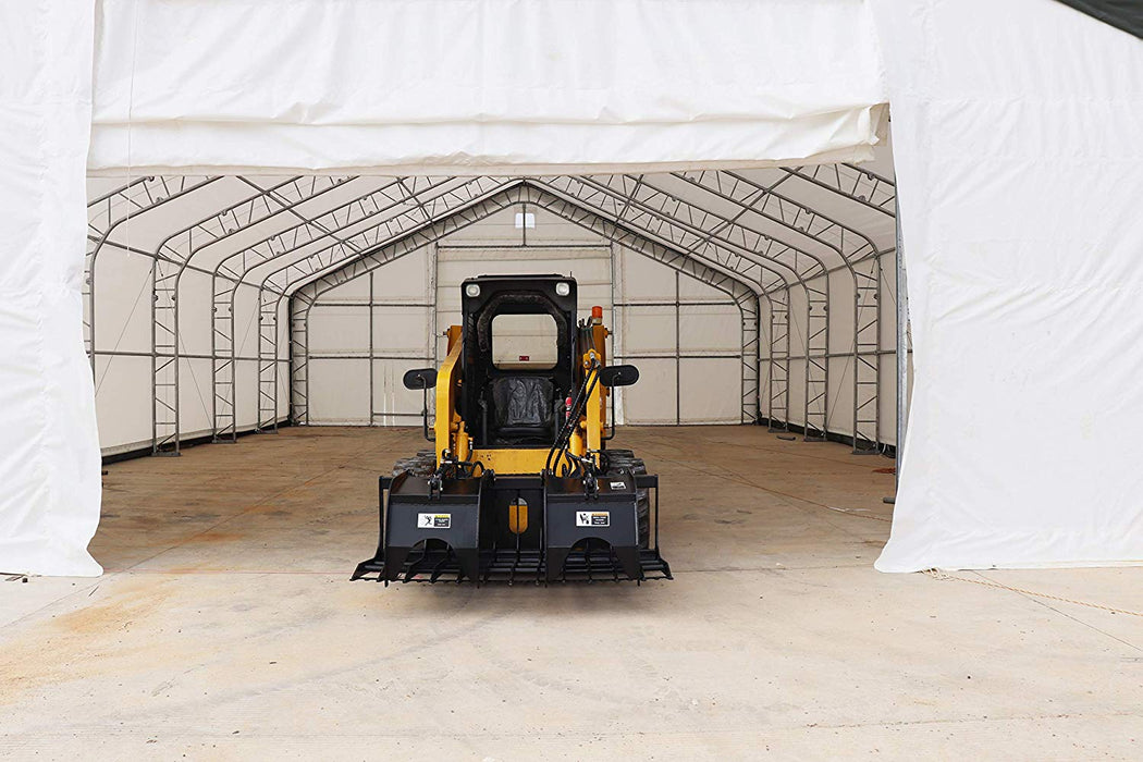 40' x 100' Dual Truss Steel Structure with Commercial Grade PVC Cover and Drive Through Doors