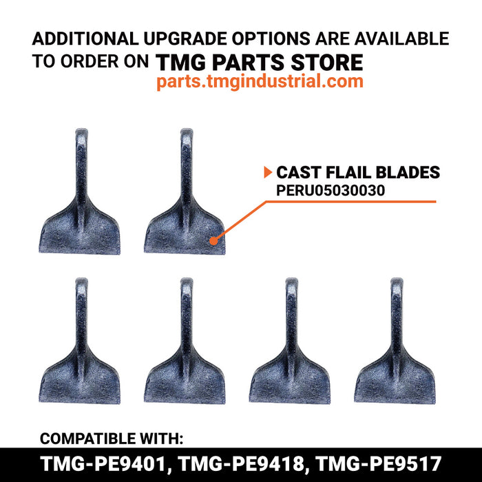PERU05030030 Peruzzo Heavy Paddle flails with hole for Scorpion, FOX-S, MotoFox, FOX CROSS, KOALA, KOALA PRO (Pack of 6)