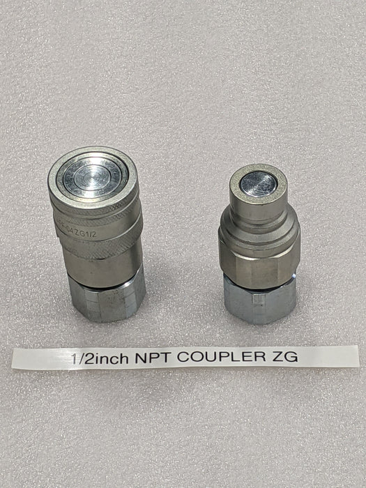 TMG-RG72 Skid Steer Hydraulic Quick Connect 1/2" Flat Face Coupler (NPT)