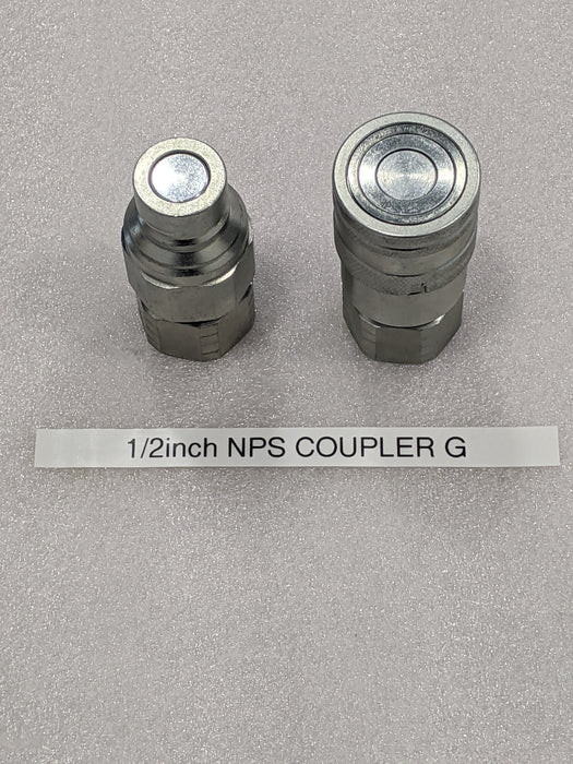 TMG-RG72 Skid Steer Hydraulic Quick Connect 1/2" Flat face Coupler (NPS)