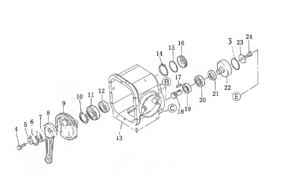 TMG-RM80 Engine Housing with Connecting Rod