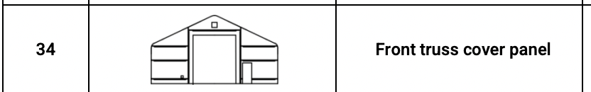 TMG-DT4041-34 Front end wall cover panel, 32oz PVC900 (upgraded)