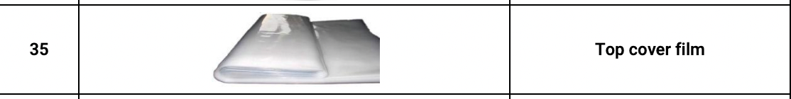 TMG-GH1220-35 Top film cover, 6 mil EVA clear film