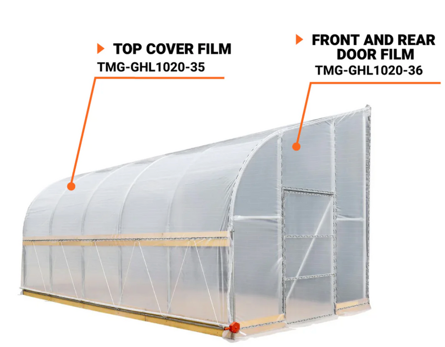 TMG-GHL1020-35 Top cover with two end walls (6 Mil clear EVA plastic film)