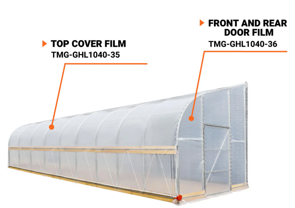 TMG-GHL1040-35 Top cover with two end walls (6 Mil clear EVA plastic film)