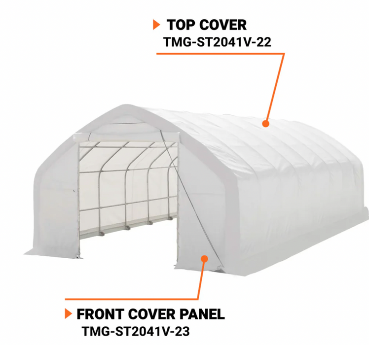 TMG-ST2041V-22 Top cover, 17oz white PVC tarp