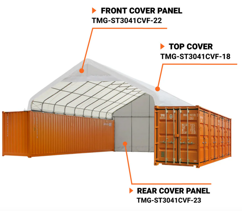 TMG-ST3041CVF-18 Top cover, 17oz white PVC tarp