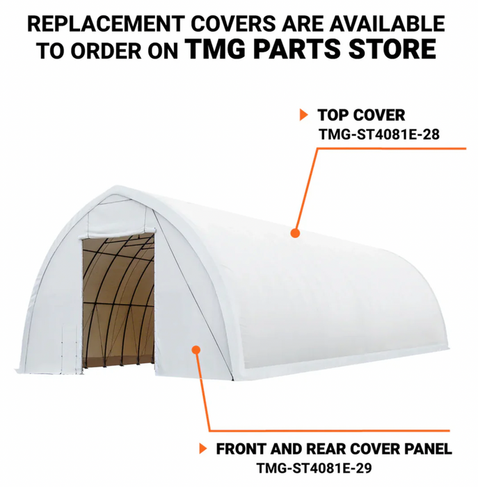 TMG-ST4081E-28 Top cover (11oz PE tarp), all white