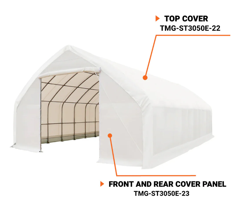 TMG-ST3050E-23 End wall cover (11oz PE tarp)