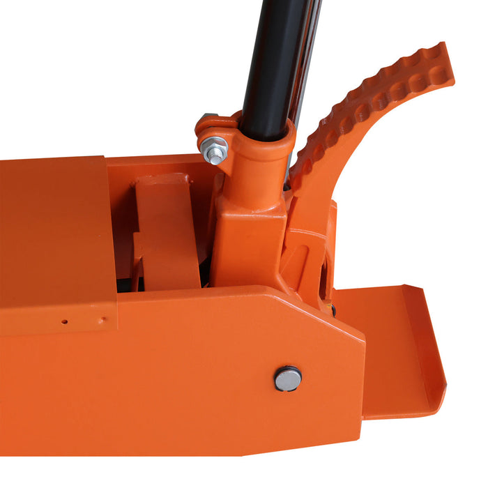 TMG Industrial 5 Ton Long Reach Chassis Service Jack, Twin Pistons, 6-1/2” Ground Clearance, 360° Pivot, TMG-AJL05