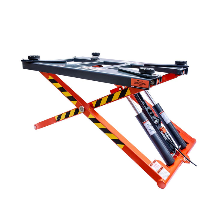 TMG Industrial Mid-Rise Portable Automotive Scissor Lift, 6000 lb Lift Capacity, 48” Lift Height, Single-Point Lock Release, TMG-ALS61