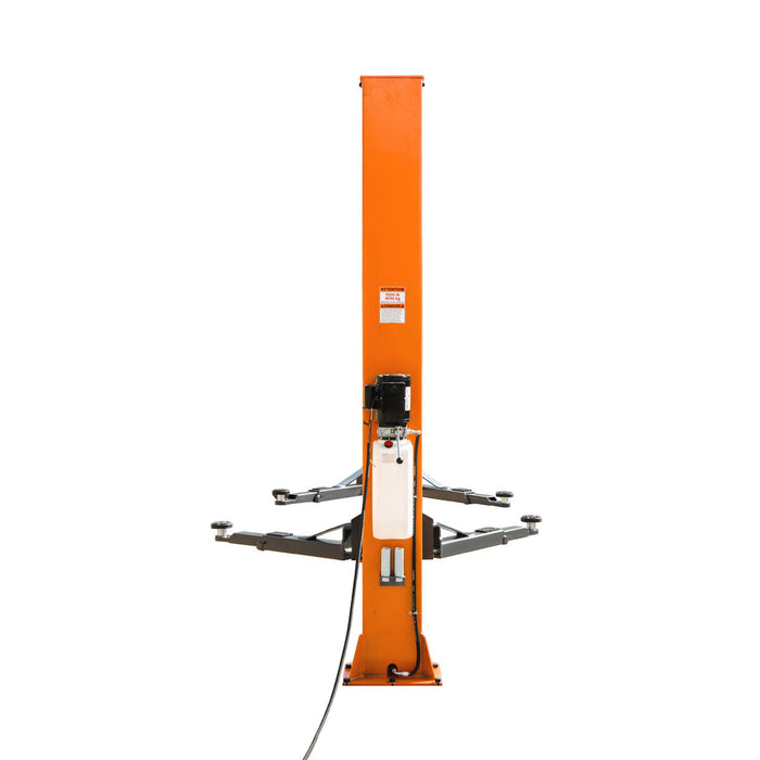 TMG Industrial 9500-lb Two Post Floor Plate Auto Lift, Symmetric Arms, 75” Lift Height, Dual-Point Lock Release, TMG-ALT95