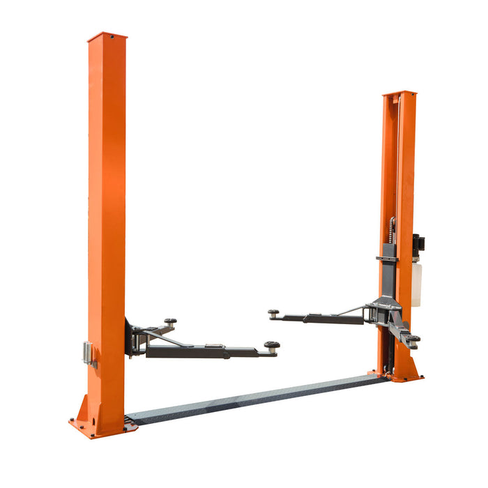 TMG Industrial 9500-lb Two Post Floor Plate Auto Lift, Symmetric Arms, 75” Lift Height, Dual-Point Lock Release, TMG-ALT95