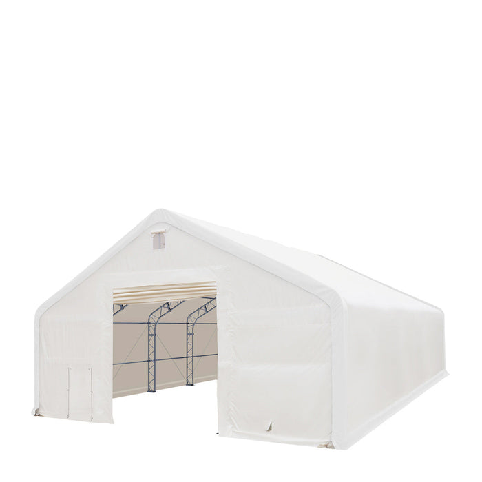 TMG Industrial 40' x 60' Dual Truss Storage Shelter with Heavy Duty 21 oz PVC Cover & Drive Through Doors, TMG-DT4061 (Previously DT4060)