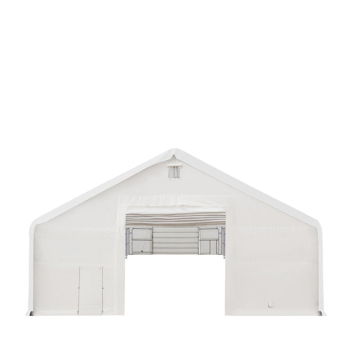 TMG Industrial 40' x 80' Dual Truss Storage Shelter with Heavy Duty 21 oz PVC Cover & Drive Through Doors, TMG-DT4081 (Previously DT4080)