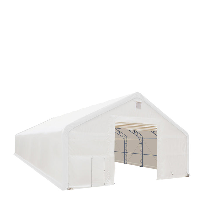 TMG Industrial 40' x 80' Dual Truss Storage Shelter with Heavy Duty 21 oz PVC Cover & Drive Through Doors, TMG-DT4081 (Previously DT4080)