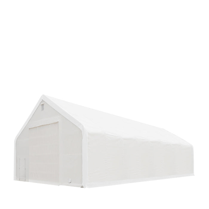 TMG Industrial 40' x 80' Dual Truss Storage Shelter with Heavy Duty 21 oz PVC Cover & Drive Through Doors, TMG-DT4081 (Previously DT4080)
