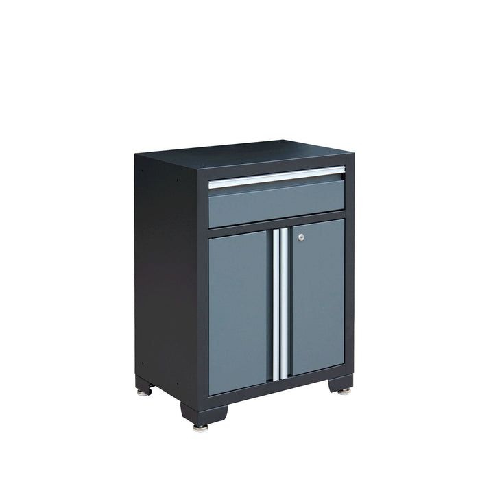 TMG Industrial Pro Series 9-Piece Garage Storage Cabinet Combo Set w/Rolling Cabinet, Rubber Wood Tabletop, Recessed Aluminum Handles, TMG-GCC09B