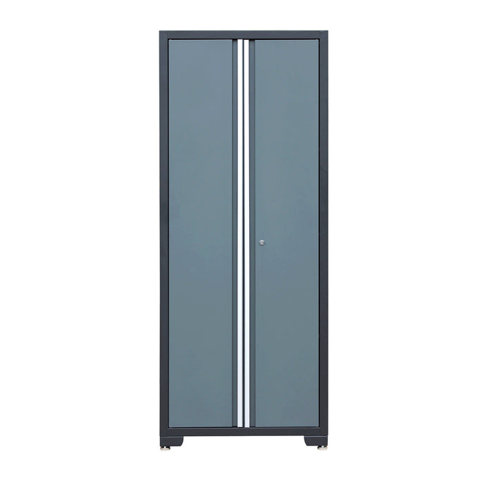 TMG Industrial Pro Series 9-Piece Garage Storage Cabinet Combo Set w/Rolling Cabinet, Rubber Wood Tabletop, Recessed Aluminum Handles, TMG-GCC09B
