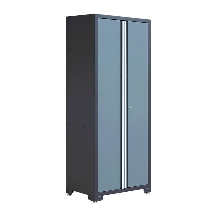 TMG Industrial Pro Series 9-Piece Garage Storage Cabinet Combo Set w/Rolling Cabinet, Rubber Wood Tabletop, Recessed Aluminum Handles, TMG-GCC09B