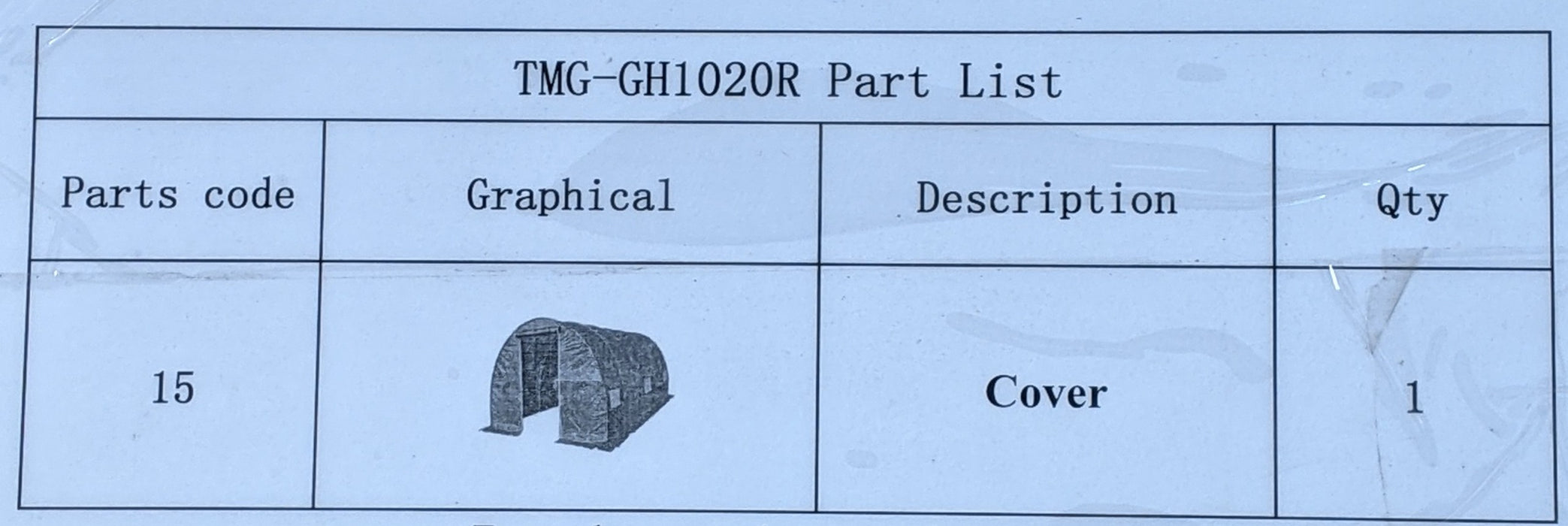 TMG-GH1020R-15 Green leno tarp cover