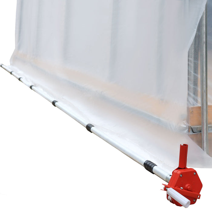 TMG Industrial 10’ x 40’ Lean-To Greenhouse Grow Tent w/6 Mil Clear EVA Plastic Film, Cold Frame, Hand Crank Roll-Up Side, 6-½’ Sidewall, TMG-GHL1040