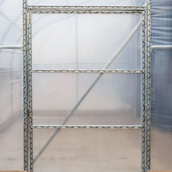 TMG Industrial 10’ x 40’ Lean-To Greenhouse Grow Tent w/6 Mil Clear EVA Plastic Film, Cold Frame, Hand Crank Roll-Up Side, 6-½’ Sidewall, TMG-GHL1040