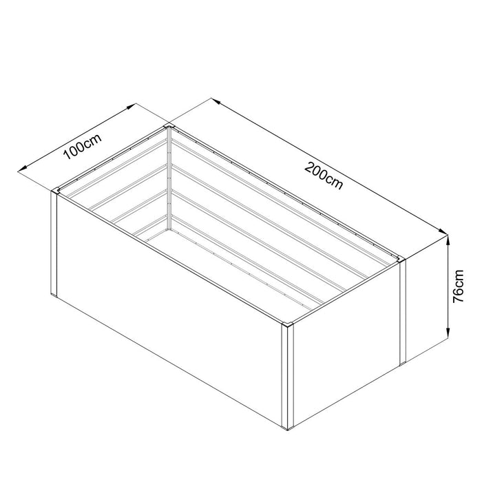 TMG Industrial Rectangular Metal Raised Garden Bed, 79” Bed Planting, Galvanized & Powder Coated, TMG-MGB79