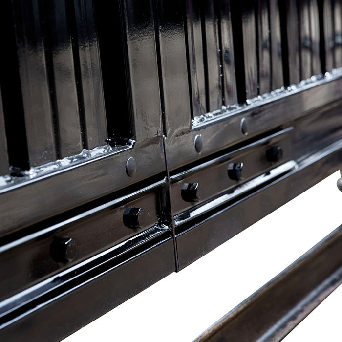TMG Industrial 25-ft Driveway Privacy Sliding Wrought Iron Gate, Fully Welded Structure & Panels, In-Ground Rail Track, TMG-MGS25