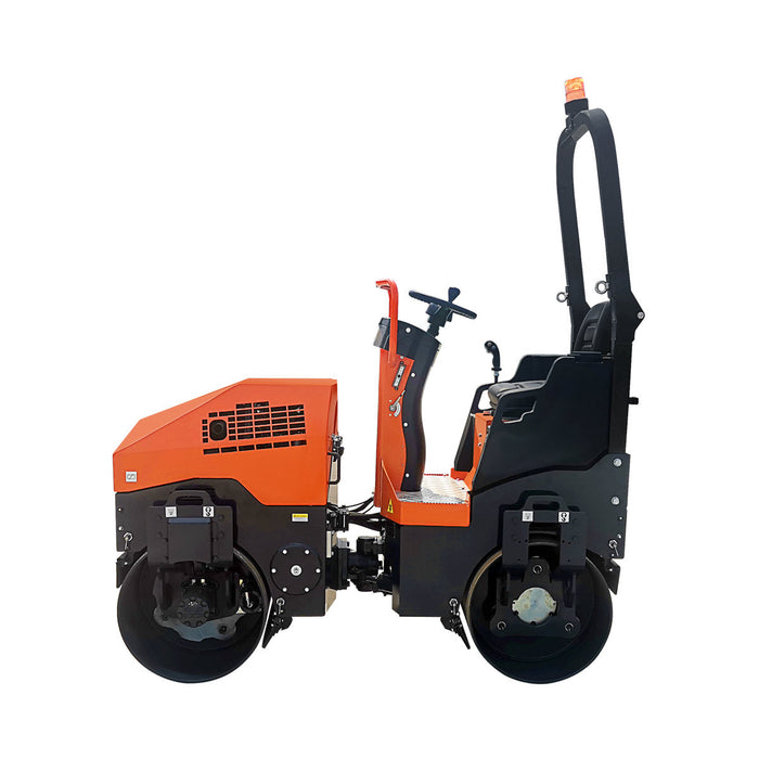 TMG-MVR50 1.5-Ton Ride-On Double Drum Vibratory Roller, 20HP Honda GX630 Engine, 22'' Drum, 4950 lb Compaction Force