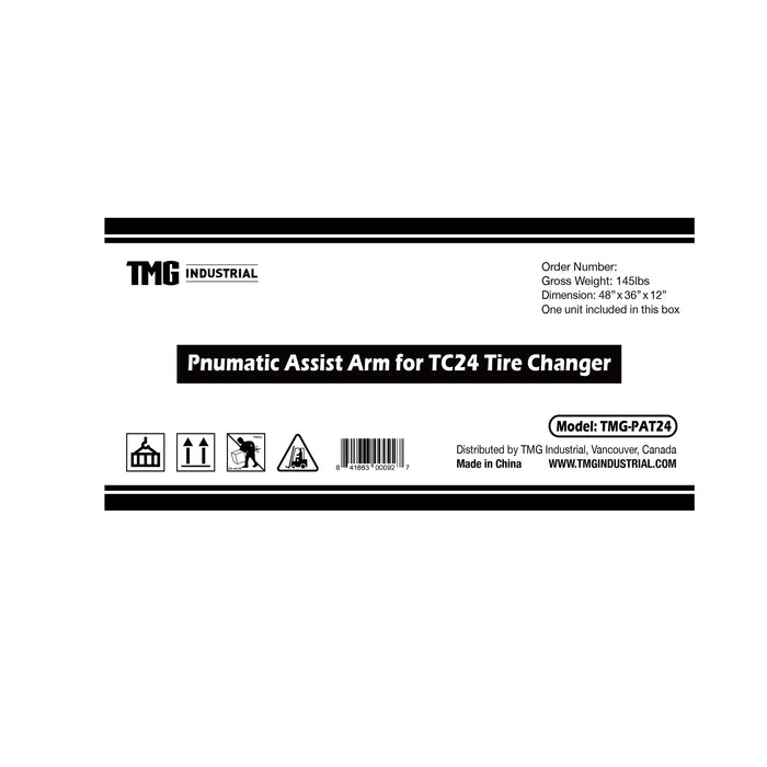 TMG Industrial Pneumatic Powered Assist Arm, Left Hand Swing, Compatible with TMG-TC24 Tire Changer, TMG-TC24-PAT24