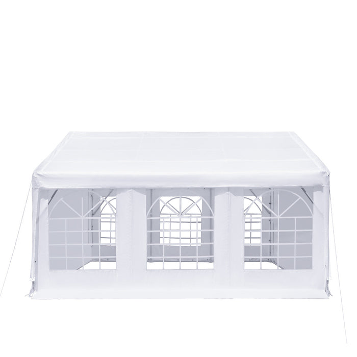 TMG Industrial 20' x 20' Heavy Duty Outdoor Party Tent with Removable Sidewalls and Roll-Up Doors, 11 oz PE Cover, 6’6” Overhead, 10’ Peak Ceiling, TMG-PT2020F
