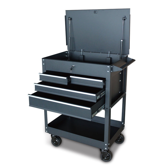 4-Drawer Rolling Service Cart with Locking Lid