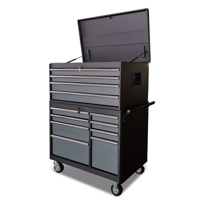 41" Tool Chest with 12 Drawers, Heavy-Duty Powder Coated Finish, 1000lb capacity, Gas Strut Lid Support