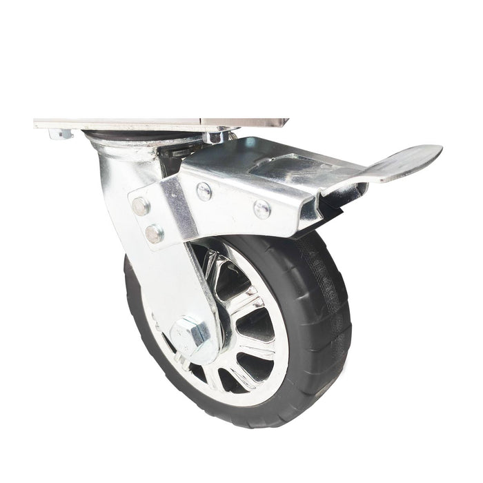 TMG Industrial 48” Stainless Steel Rolling Workbench, Rubberwood Tabletop, Lockable Drawers and Cabinet, Locking Wheels, TMG-WB4804S