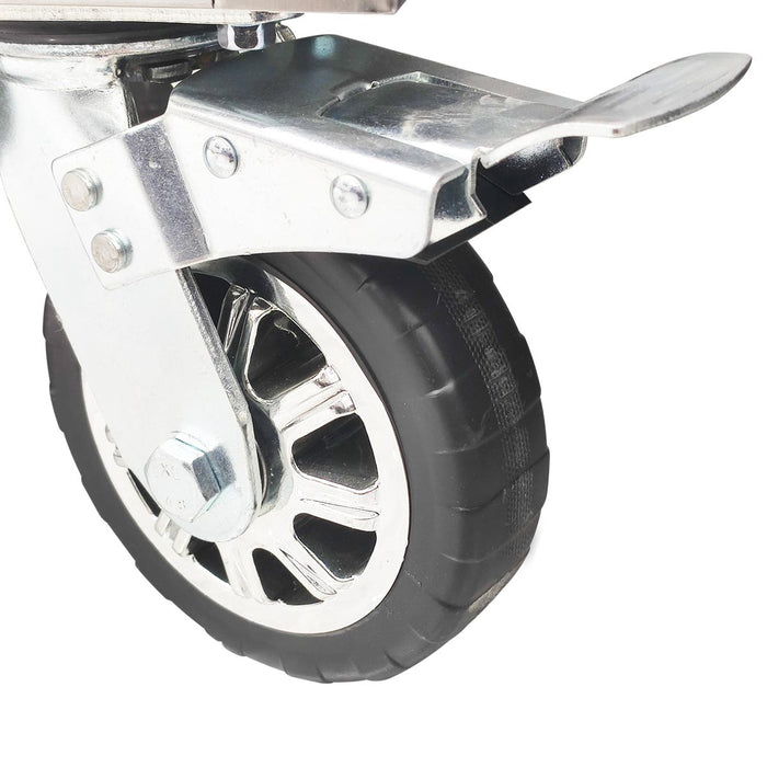 TMG Industrial 72” Stainless Steel Rolling Workbench, Rubberwood Tabletop, Lockable Drawers and Cabinet, Locking Wheels, TMG-WB7210S