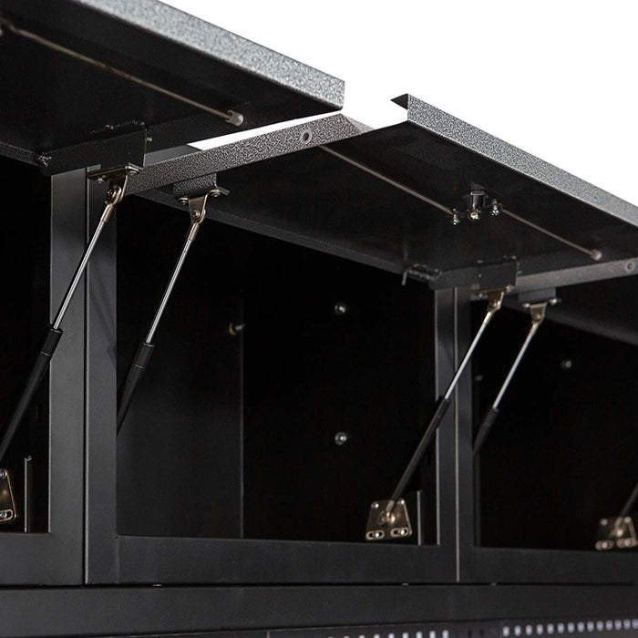 TMG Industrial Extreme-Duty Steel Garage Corner (13’ + 8’) Tool Chest w/Pegboard, Power Outlets, USB Port, Magnetic Motion LED Lamps, TMG-WBM15