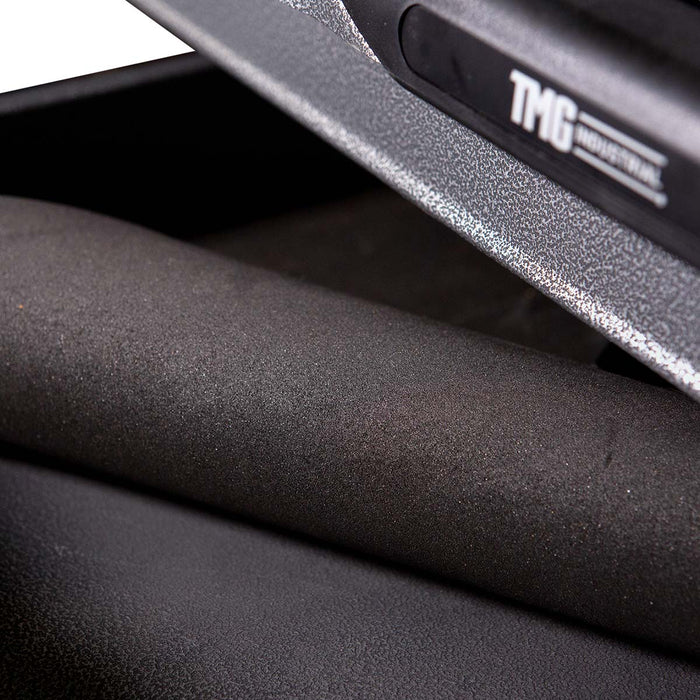 TMG Industrial Extreme-Duty Steel Garage Corner (13’ + 8’) Tool Chest w/Pegboard, Power Outlets, USB Port, Magnetic Motion LED Lamps, TMG-WBM15